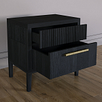 Прикроватная Тумбочка Primo с двумя ящиками Черный дуб варинант исполнения - 6 | Loft Concept в Красноярске