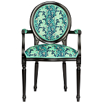 Стул из натурального бука с подлокотниками Ikat Pattern бирюзовый варинант исполнения - 1 | Loft Concept в Красноярске