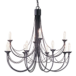 Люстра черного цвета ручной работы с канделябрами и переплетенной проволочной драпировкой Elstead Lighting варинант исполнения - 1 | Loft Concept в Красноярске