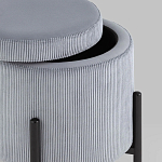 Серо-голубой пуф на черных ножках SANJAY варинант исполнения - 3 | Loft Concept в Красноярске