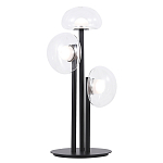 Настольная лампа с тремя прозрачными куполообразными плафонами и черным металлическим основанием Flos Wireline Lighting варинант исполнения - 1 | Loft Concept в Красноярске