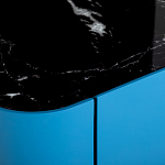 Тумба прикроватная чёрно-голубая с  ящиком Blue Cabinet варинант исполнения - 3 | Loft Concept в Красноярске