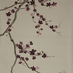 Обои ручная роспись Cherry Tree Special Colourway on Icefield dyed silk варинант исполнения - 2 | Loft Concept в Красноярске
