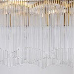 Люстра прямоугольная на цепях с прозрачными трубками и волнистым краем Nembus варинант исполнения - 5 | Loft Concept в Красноярске