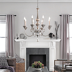 Люстра серебряного цвета с состаренным эффектом и декоративным подвесным шаром Kichler варинант исполнения - 3 | Loft Concept в Красноярске