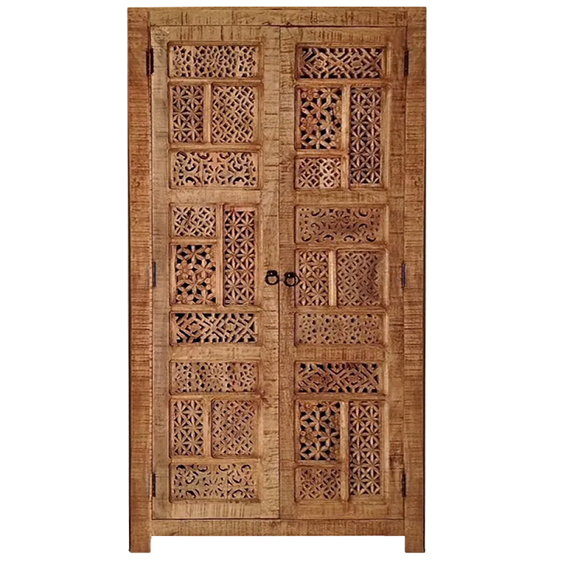 Этнический шкаф с орнаментом резьба из дерева Indian Antique Furniture Коричневый Этнический шкаф с орнаментом резьба из дерева Indian Antique Furniture Коричневый в Красноярске | Loft Concept