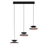 Люстра подвесная с тремя матовыми черными плафонами Obsidian Touch варинант исполнения - 2 | Loft Concept в Красноярске