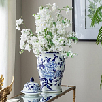 Ваза с крышкой и синим цветочным узором Blue & White Ornament  варинант исполнения - 7 | Loft Concept в Красноярске