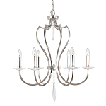 Люстра цвета никель с 6-ю лампами и стеклянными подвесками Elstead Lighting варинант исполнения - 1 | Loft Concept в Красноярске