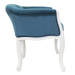 Кресло низкое в стиле прованс Louis French Armchair white and blue velour варинант исполнения - 1 | Loft Concept в Красноярске