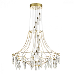 Люстра подвесная из металла с хрустальными прозрачными подвесками Quasar 81 варинант исполнения - 3 | Loft Concept в Красноярске