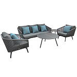 Диван трехместный уличный серый Gray Fiber варинант исполнения - 4 | Loft Concept в Красноярске