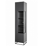 Шкаф-витрина цвета графит с полками и стеклянной дверью Strict Lines варинант исполнения - 1 | Loft Concept в Красноярске