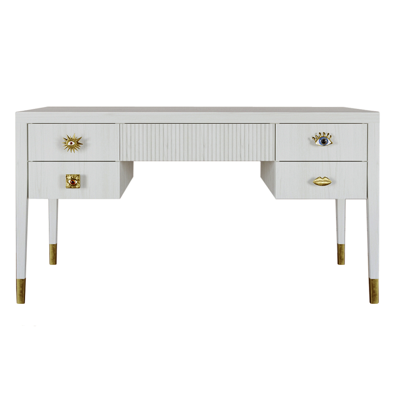Письменный стол с 4-мя ящиками Elsa Dreams White Белый в Красноярске | Loft Concept 