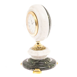 Часы настольные бронзовые из натуральных камней Мрамор и Змеевик Stone Clock варинант исполнения - 8 | Loft Concept в Красноярске
