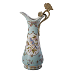 Кувшин с цветочным рисунком и бронзовой ручкой Blue Garden варинант исполнения - 1 | Loft Concept в Красноярске