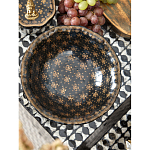 Блюдо черного цвета из фрафора на бронзовых ножках Eden Garden porcelain and bronze варинант исполнения - 4 | Loft Concept в Красноярске