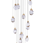 Большая каскадная люстра с хрустальными плафонами Esme Crystal Brass Cascade Chandelier 25 варинант исполнения - 3 | Loft Concept в Красноярске