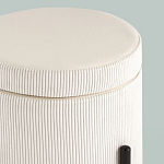 Молочный пуф на черных ножках SANJAY варинант исполнения - 4 | Loft Concept в Красноярске