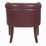 Кресло низкое из натуральной кожи на 4-х деревянных ножках из массива бука Chloe Leather Armchair vine варинант исполнения - 3 | Loft Concept в Красноярске