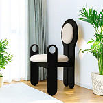 Стул черный из дерева с круглой спинкой Chair in Neoclassical Style варинант исполнения - 3 | Loft Concept в Красноярске