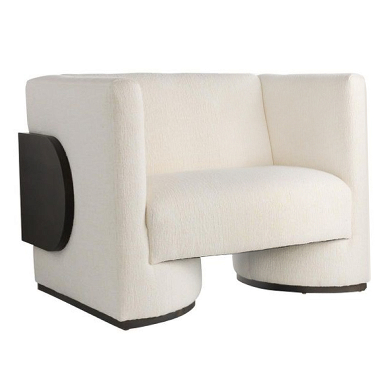 Кресло Florida Lounge Chair с элегантным деревянным декором Белый Черный Кресло Florida Lounge Chair с элегантным деревянным декором Белый Черный в Красноярске | Loft Concept