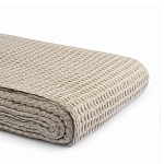 Плед из шерсти бежевого цвета с бахромой Waffle Comfort варинант исполнения - 3 | Loft Concept в Красноярске