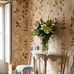 Обои ручная роспись Gustavian Tree of Life Special Colourway on Edo custom white painted silk варинант исполнения - 1 | Loft Concept в Красноярске