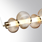 Подвесной светильник линейный с 7-ю рифлеными стеклянными шарами Marcelh Light варинант исполнения - 5 | Loft Concept в Красноярске