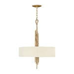 Люстра подвесная с широким белым текстильным абажуром и вертикальными декоративными элементами Hinkley варинант исполнения - 2 | Loft Concept в Красноярске