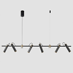 Люстра с 8-ю цилиндрическими плафонами на магнитном креплении и черным металлическим основанием Bronze Concert варинант исполнения - 1 | Loft Concept в Красноярске