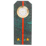 Часы погон ВС подарочные настольные из натурального камня Змеевик Military Clock варинант исполнения - 16 | Loft Concept в Красноярске