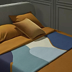 Плед из хлопка синего цвета с абстрактным принтом Elysian Flow Ocean варинант исполнения - 5 | Loft Concept в Красноярске