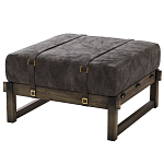 Пуф Duncan винтажная черная кожа  варинант исполнения - 2 | Loft Concept в Красноярске