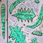 Премиальный Шкаф Defoliation двухстворчатый роспись зеленые листья  варинант исполнения - 5 | Loft Concept в Красноярске