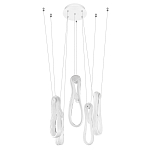 Подвесной светильник белого цвета с 6-ю изогнутыми плафонами Flow Loop варинант исполнения - 4 | Loft Concept в Красноярске