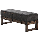 Банкетка Duncan винтажная черная кожа варинант исполнения - 3 | Loft Concept в Красноярске