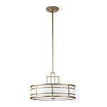 Подвесной светильник цвета латунь с белым матовым плафоном с геометрическим рисунком Feiss варинант исполнения - 7 | Loft Concept в Красноярске