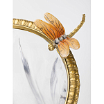 Ваза из прозрачного стекла с бронзовой вставкой в виде цветущей ветви Eden Garden porcelain and bronze варинант исполнения - 3 | Loft Concept в Красноярске