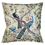 Подушка декоративная с изображением павлинов в саду Beige Chinoiserie Garden Two Peacocks Cushion варинант исполнения - 1 | Loft Concept в Красноярске