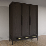 Большой Шкаф Primo Темный орех с 3 дверьми и 3 выдвижными ящиками варинант исполнения - 4 | Loft Concept в Красноярске