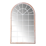 Зеркало-окно настенное в венецианском стиле с деревянной рамой бежевого цвета Venetian Smooth варинант исполнения - 1 | Loft Concept в Красноярске