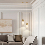 Подвесной светильник светодиодный с цилиндрическим плафоном Stone Helios варинант исполнения - 5 | Loft Concept в Красноярске