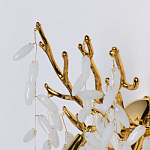 Бра золотого цвета с ветвями и белыми овальными стеклянными подвесками Droplet Chandelier варинант исполнения - 4 | Loft Concept в Красноярске