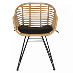 Стул с ротанговым плетением Wicker Half Chair с подлокотниками варинант исполнения - 1 | Loft Concept в Красноярске