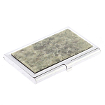 Визитница карманная металлическая с накладкой из натурального камня Апатит Stone Business Card Holders варинант исполнения - 2 | Loft Concept в Красноярске