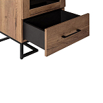 Шкаф-витрина в стиле лофт с чёрной стеклянной дверью Urban Style Space 2 варинант исполнения - 3 | Loft Concept в Красноярске