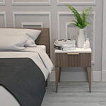 Тумба прикроватная коричневая с белой столешницей Harper Line варинант исполнения - 2 | Loft Concept в Красноярске