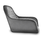 Барный стул со спинкой и подлокотниками на 4-х металлических ножках Douglas Rhombus Серый Велюр варинант исполнения - 2 | Loft Concept в Красноярске