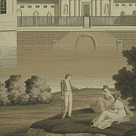 Обои ручная роспись Monuments of Paris Terre Foncée on scenic paper варинант исполнения - 1 | Loft Concept в Красноярске